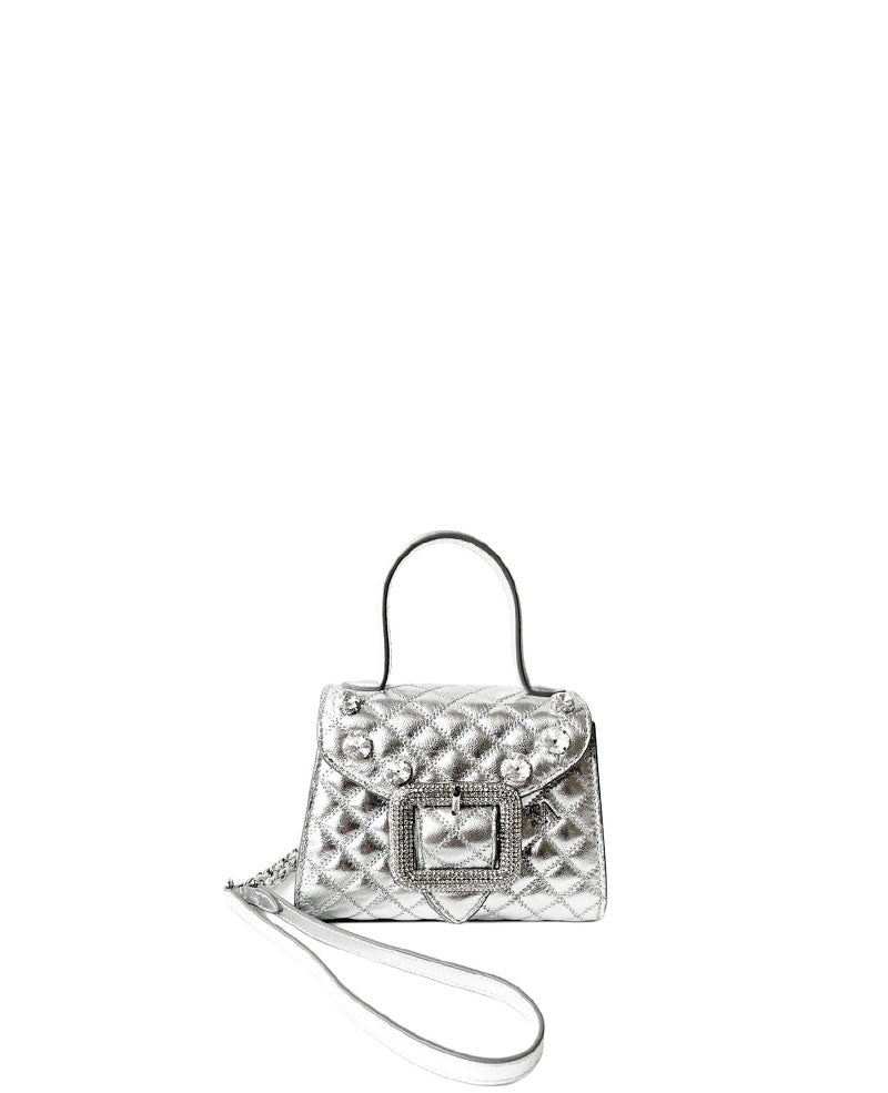 希少 極美品 コンテス プリンセスバッグ 2wayバッグ シルバー テネラ 2WAY フラップ ミニハンドバッグ 1861