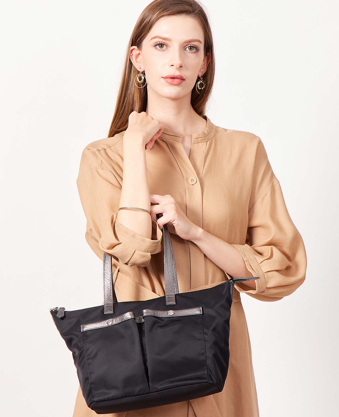 サックドプロムナード トートバッグ PMサイズ ZIP付 ポケット リュクスナイロンVer. 1863