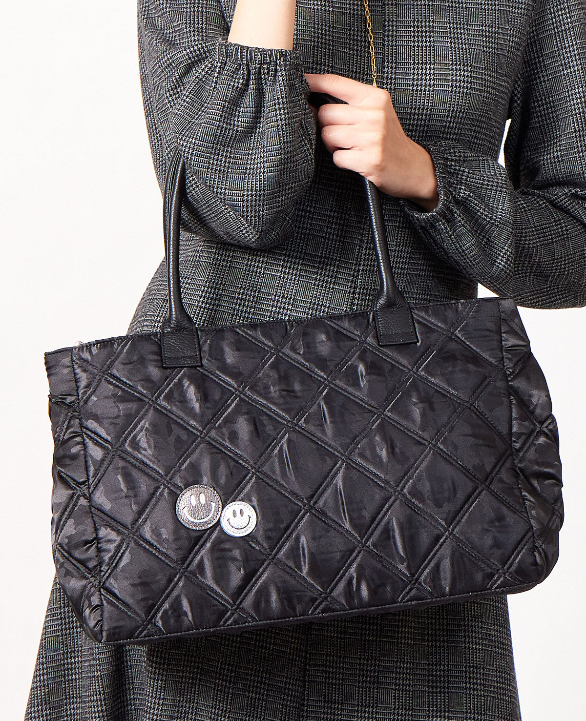 スマイル カモフラ キルティング ボストンバッグ 1787