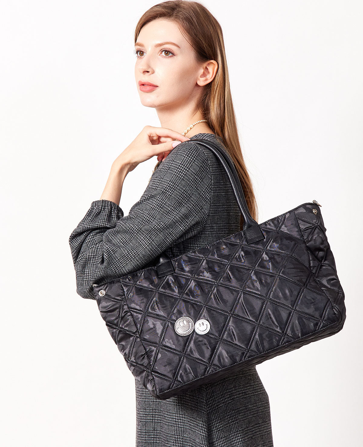 スマイル カモフラ キルティング ボストンバッグ 1787