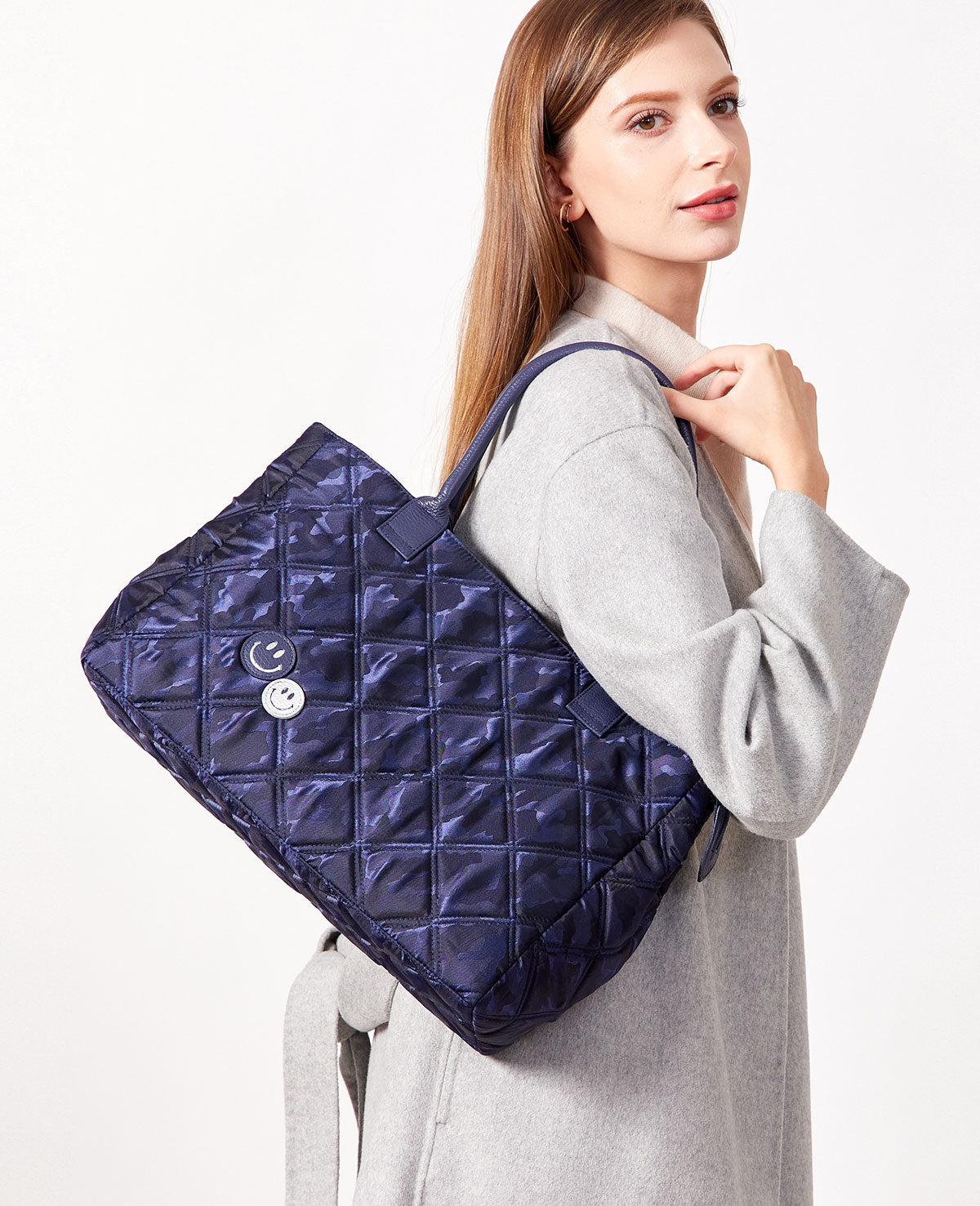 スマイル カモフラ キルティング ボストンバッグ 1787