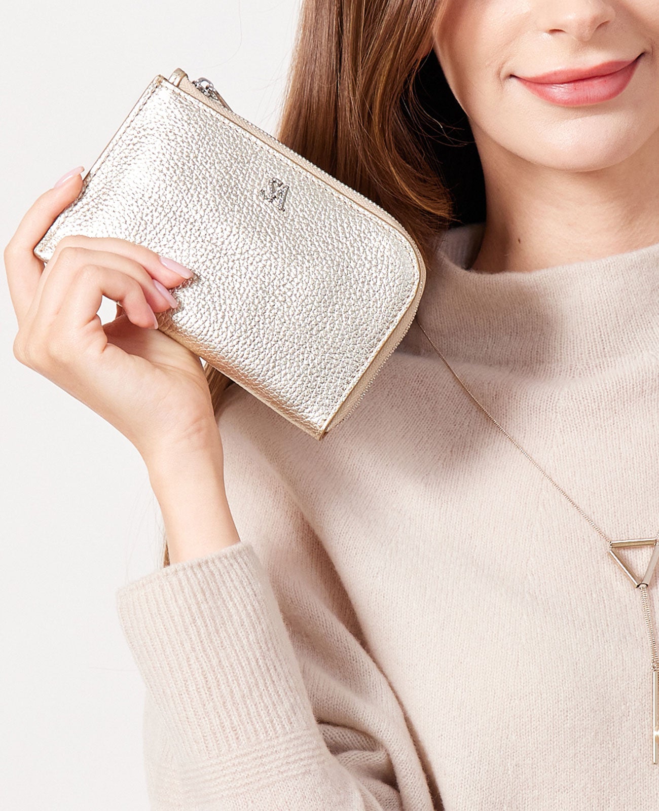 L字ファスナー ミニ財布 SAロゴ入り 1819-sa