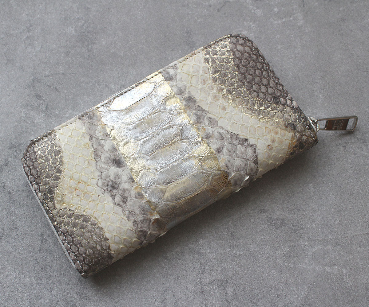 アンジェリーナ長財布 パイソンレザー クリスタル付 SAロゴ 1900-cr