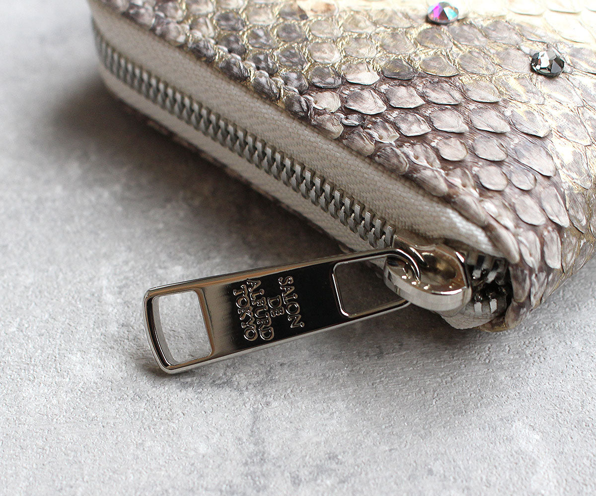 アンジェリーナ長財布 パイソンレザー クリスタル付 SAロゴ 1900-cr