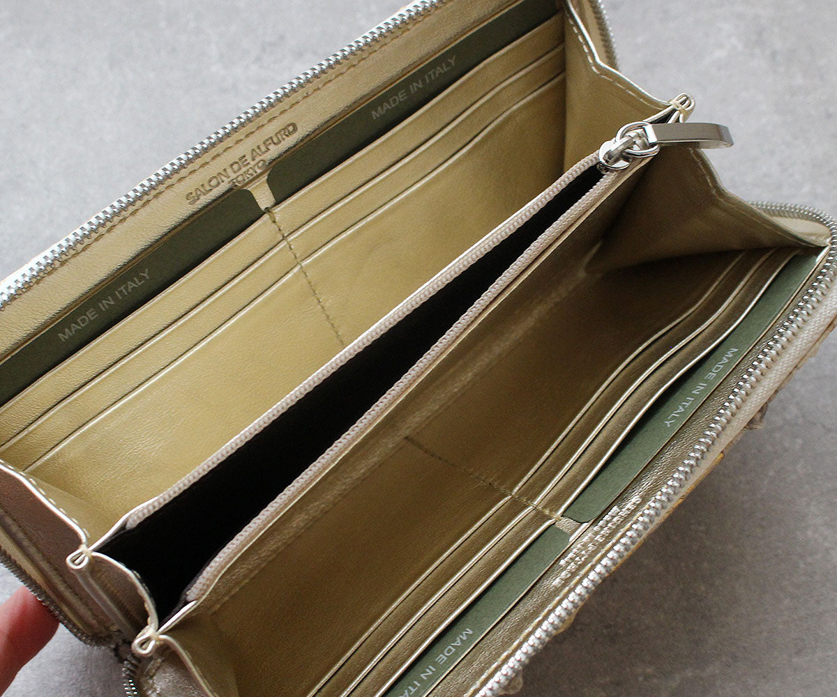 アンジェリーナ長財布 パイソンレザー クリスタル付 SAロゴ 1900-cr