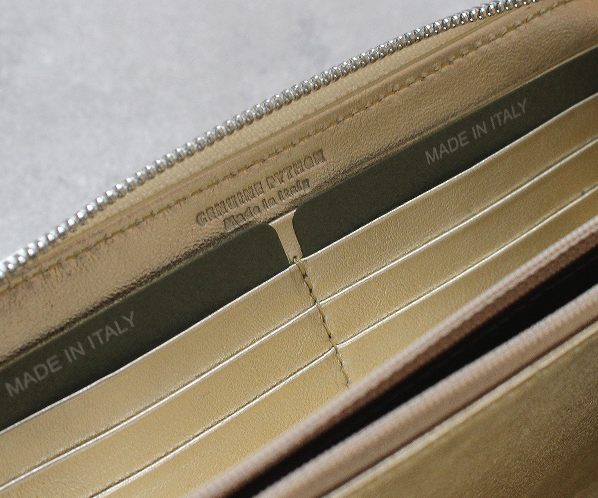 アンジェリーナ長財布 パイソンレザー クリスタル付 SAロゴ 1900-cr