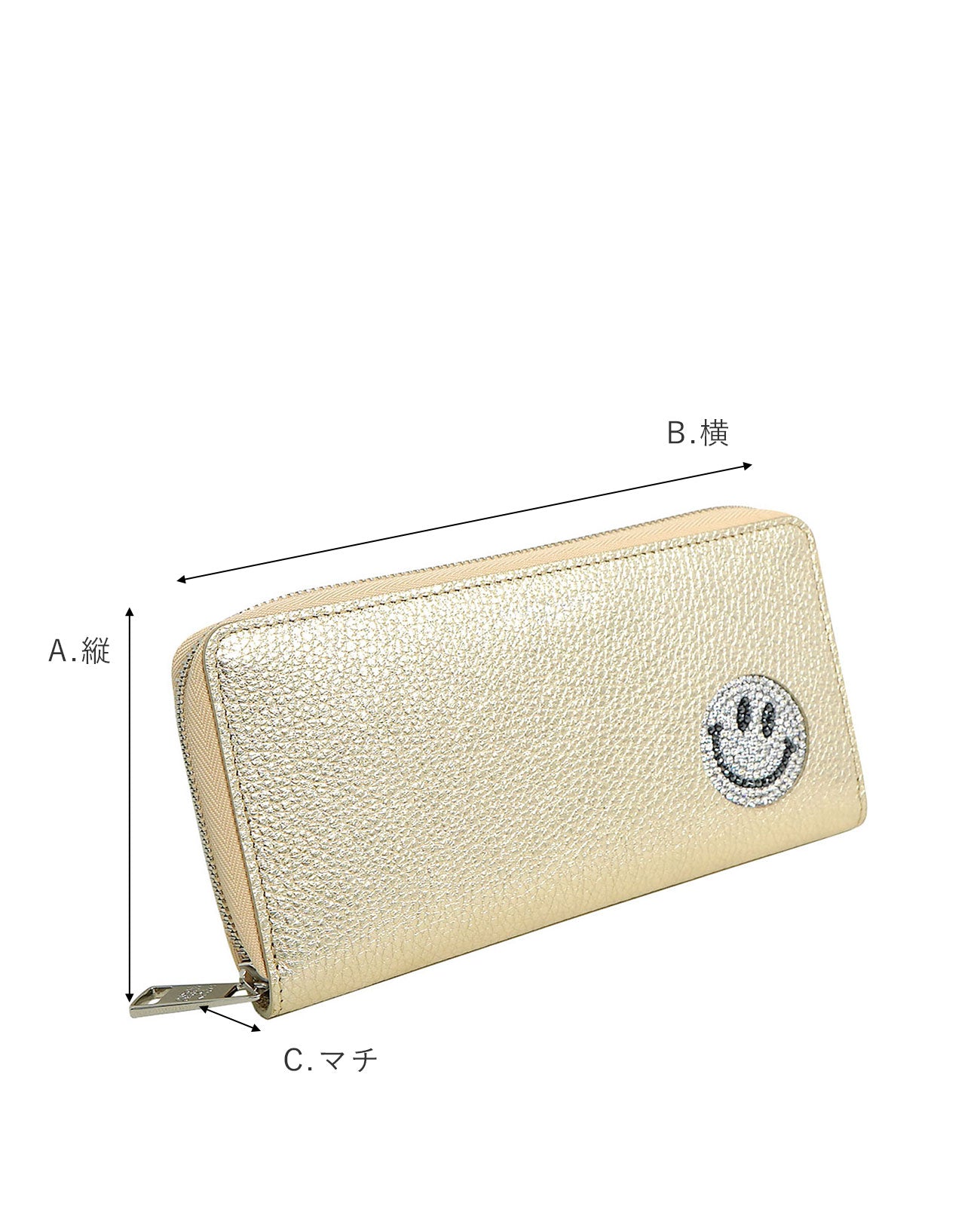 スマイル ラウンドファスナー長財布 0711-sw