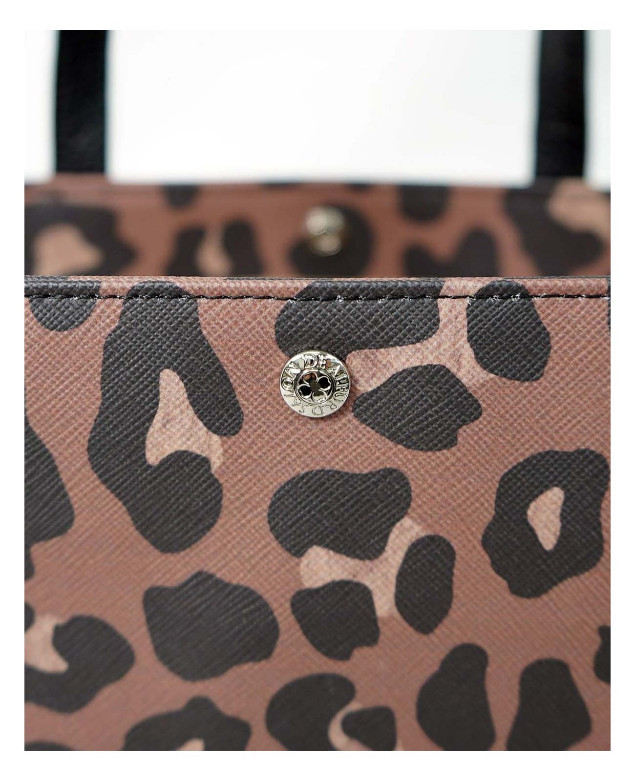 サックドプロムナード レオパード柄 ヴィーガンレザー トートバッグ SSサイズ 1599-leo