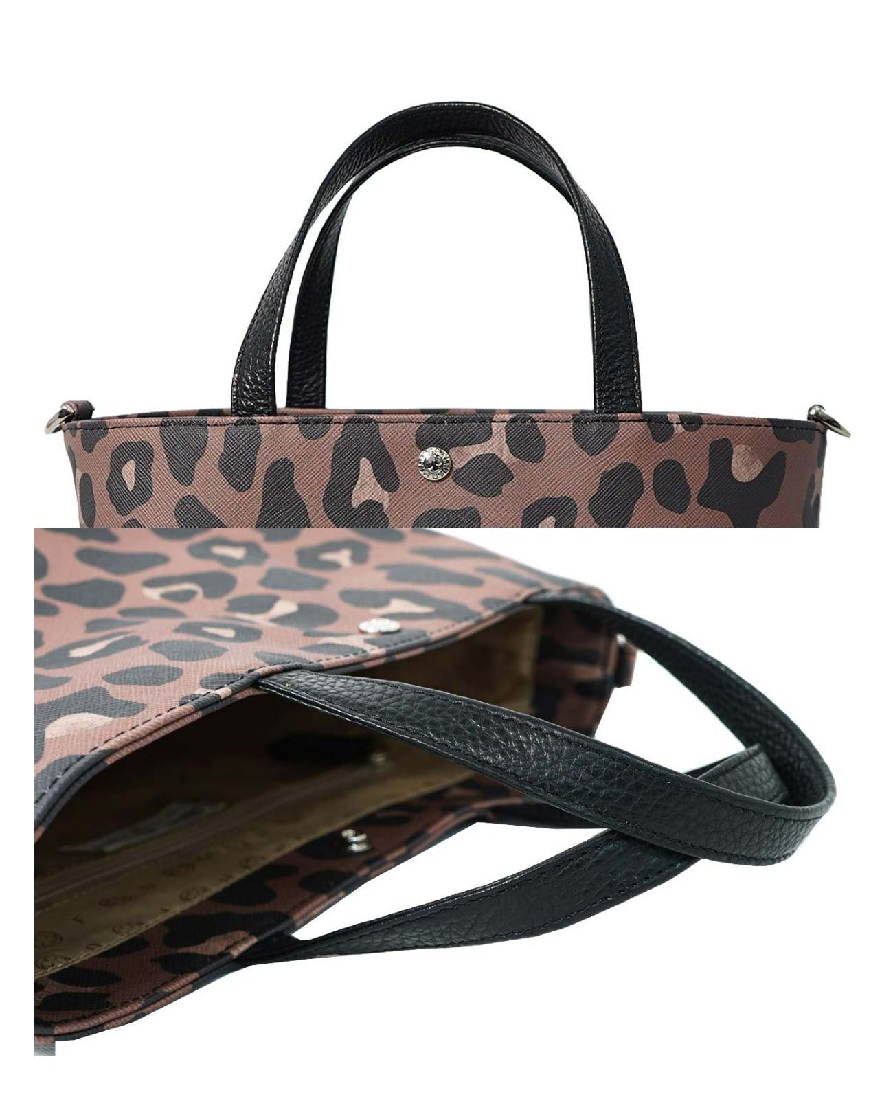 サックドプロムナード レオパード柄 ヴィーガンレザー トートバッグ SSサイズ 1599-leo