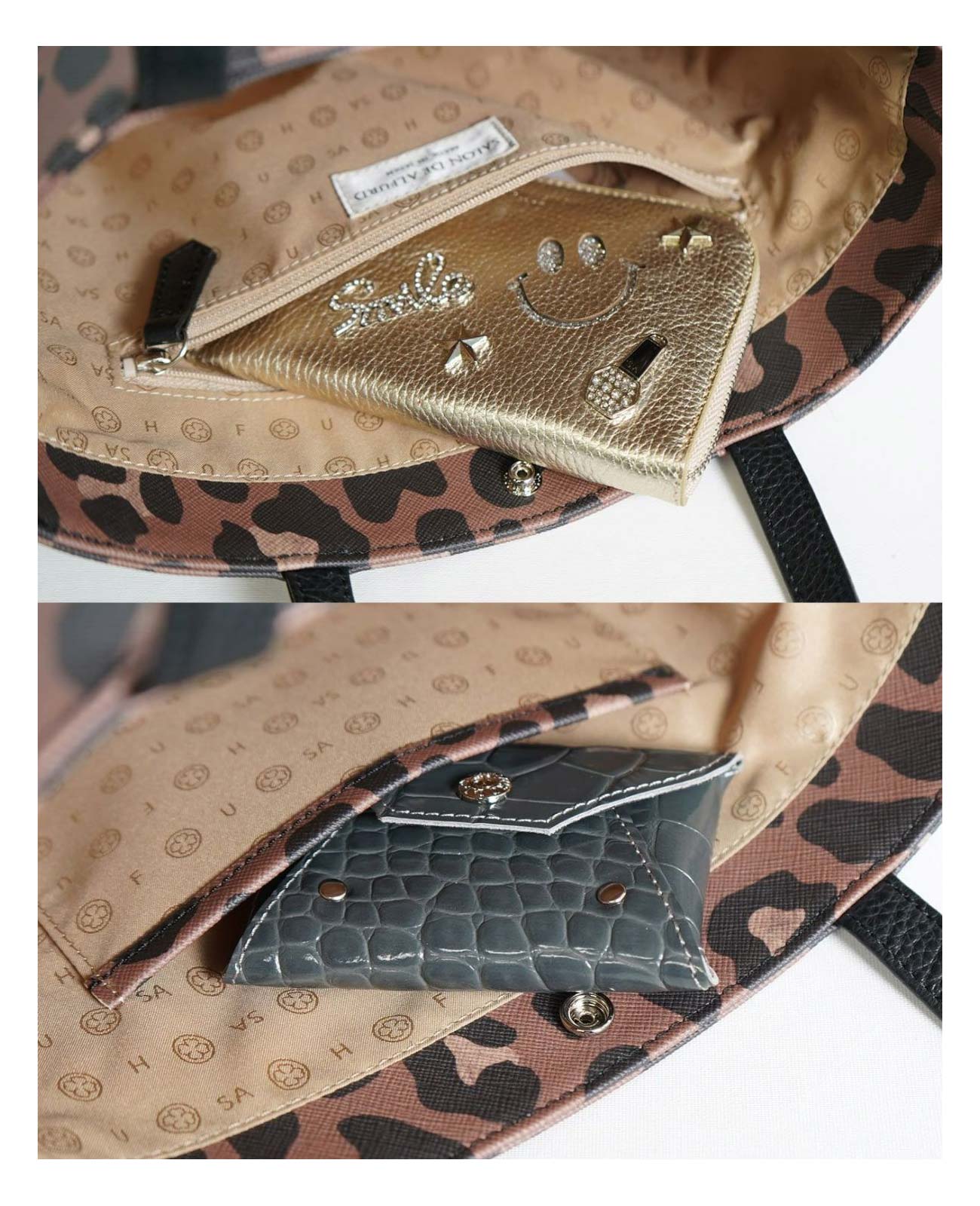 サックドプロムナード レオパード柄 ヴィーガンレザー トートバッグ SSサイズ 1599-leo