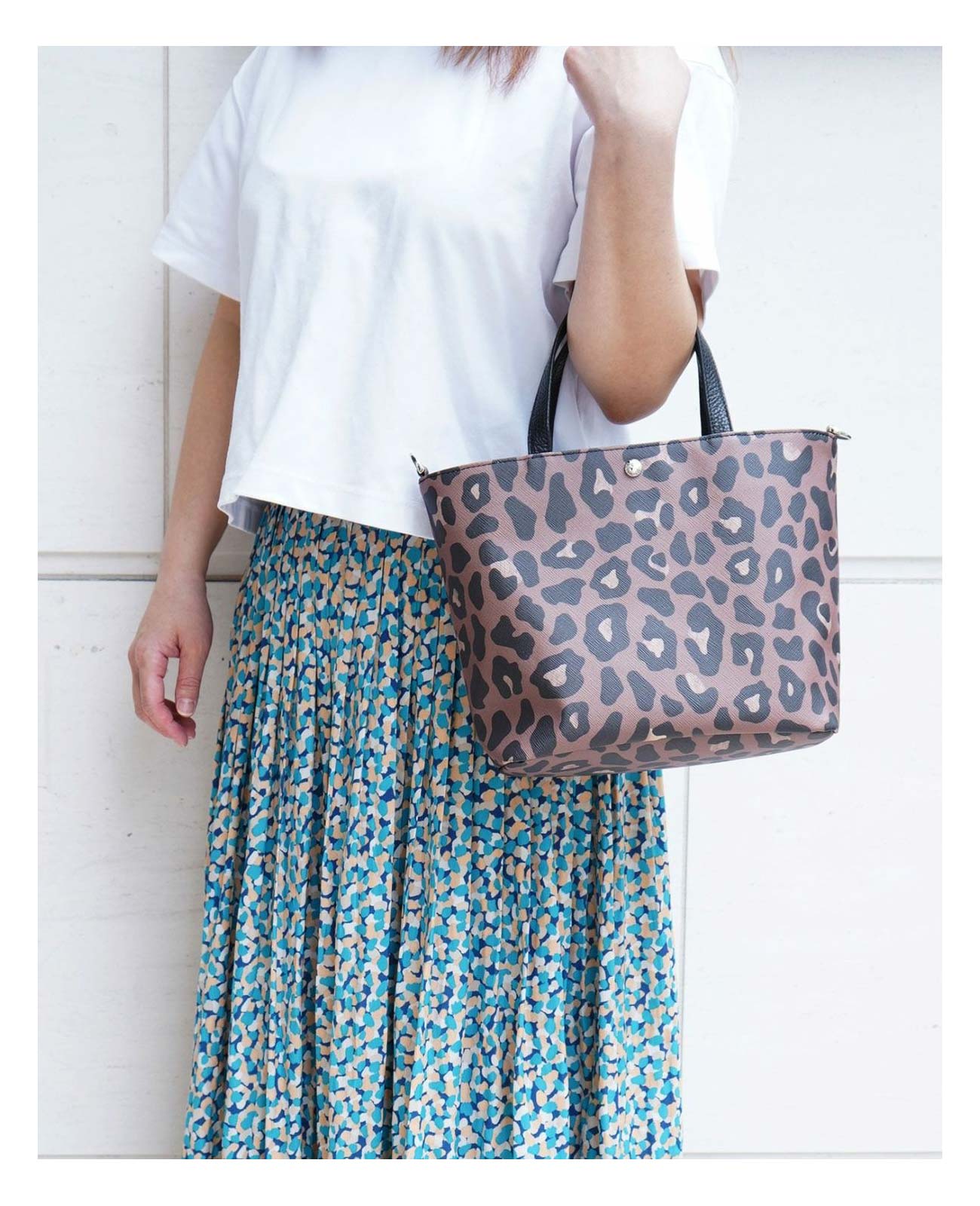 サックドプロムナード レオパード柄 ヴィーガンレザー トートバッグ SSサイズ 1599-leo