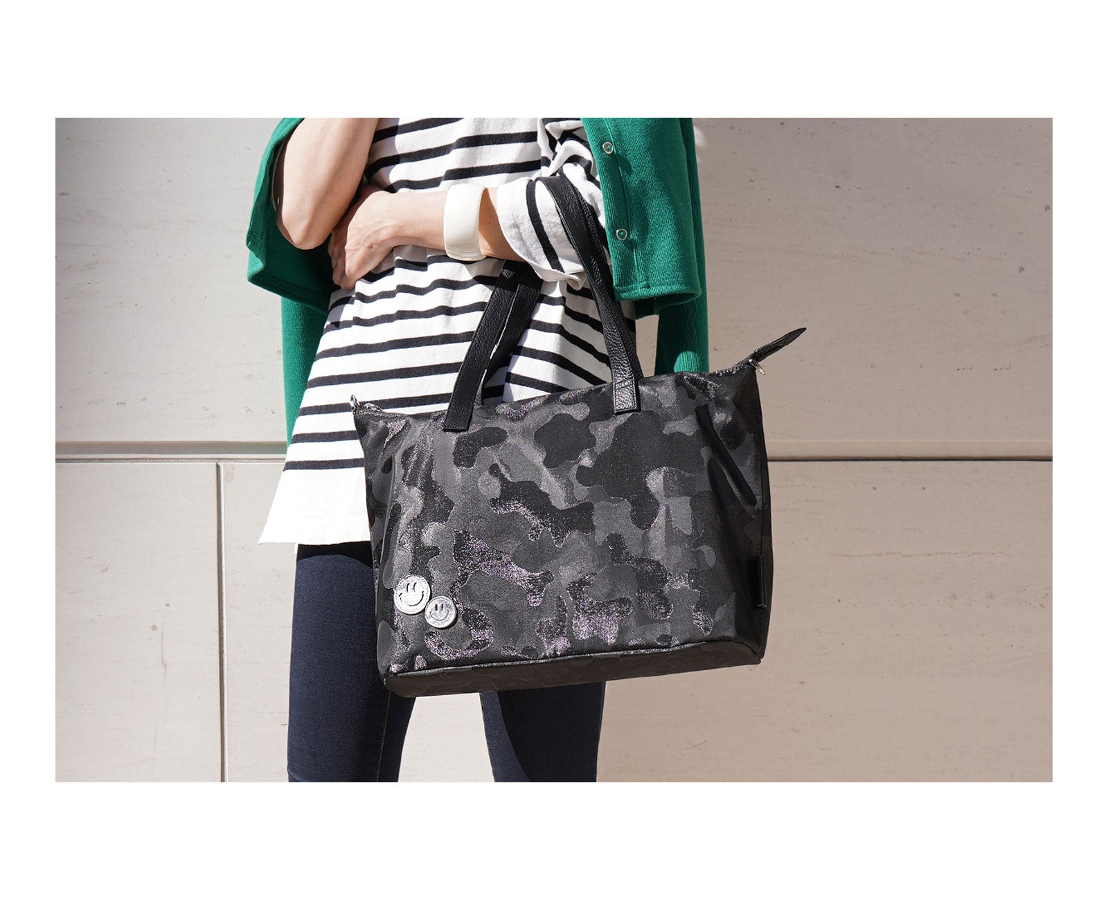 スマイル グリッターカモフラ フランチェスカ トートバッグ 1623
