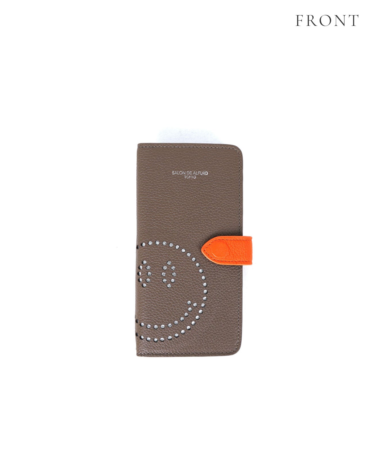 スマイル パンチング 多機種対応 手帳型スマホケース スペインカーフVer. 1665-sc