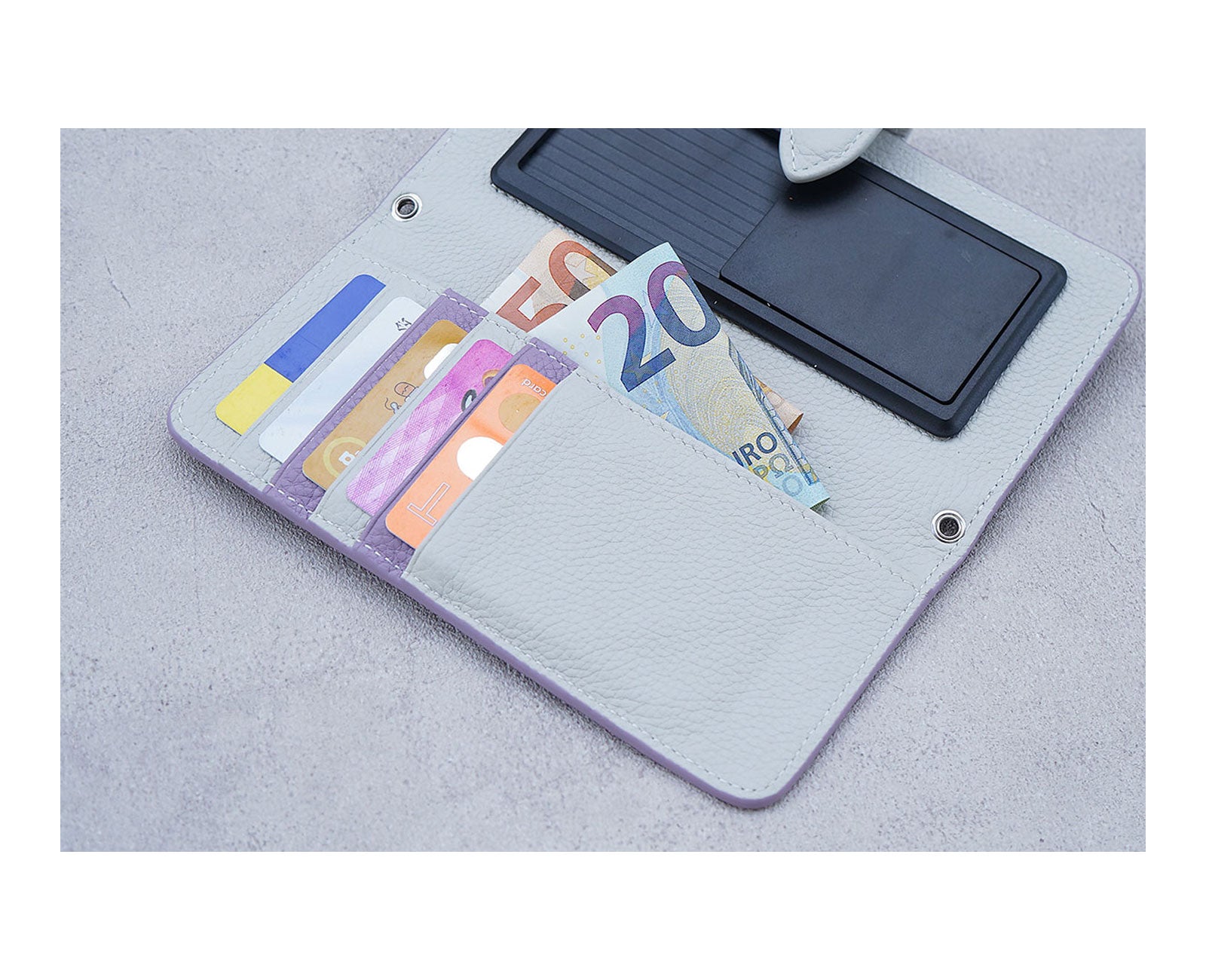 スマイル パンチング 多機種対応 手帳型スマホケース スペインカーフVer. 1665-sc