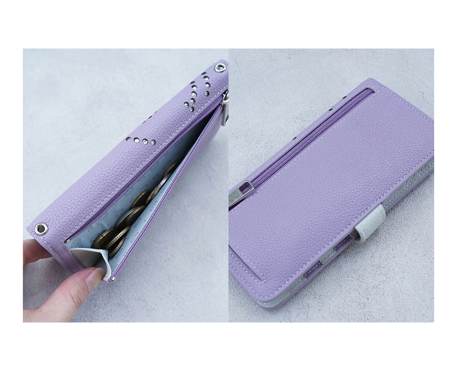 スマイル パンチング 多機種対応 手帳型スマホケース スペインカーフVer. 1665-sc