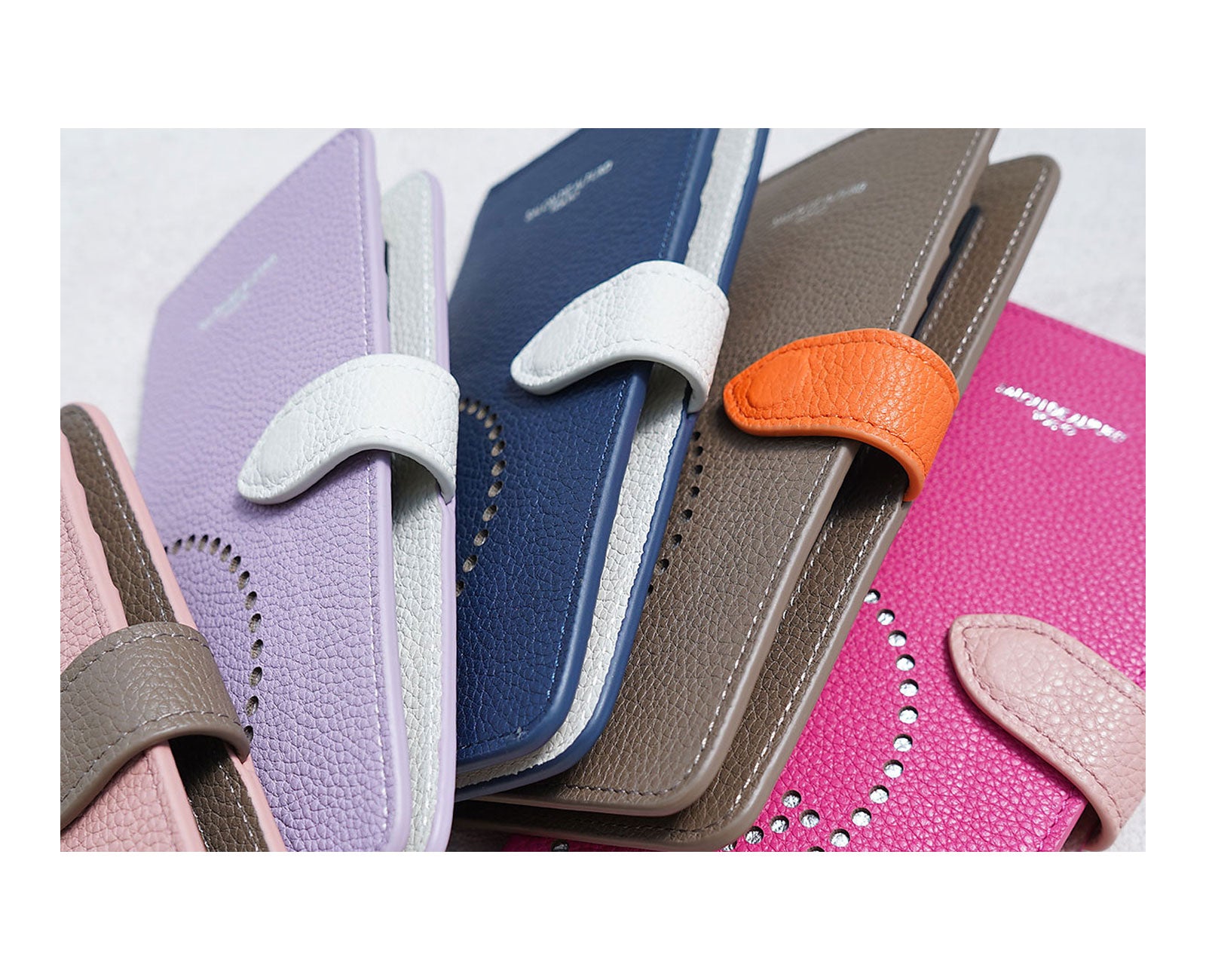 スマイル パンチング 多機種対応 手帳型スマホケース スペインカーフVer. 1665-sc