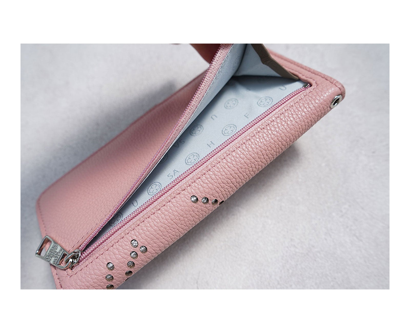 スマイル パンチング 多機種対応 手帳型スマホケース スペインカーフVer. 1665-sc