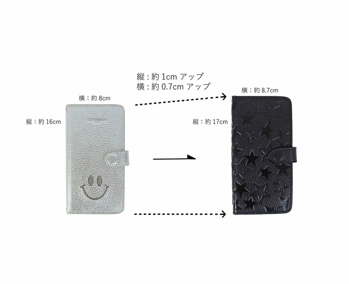 クリスタル付き スター 多機種対応スマホケース 1704