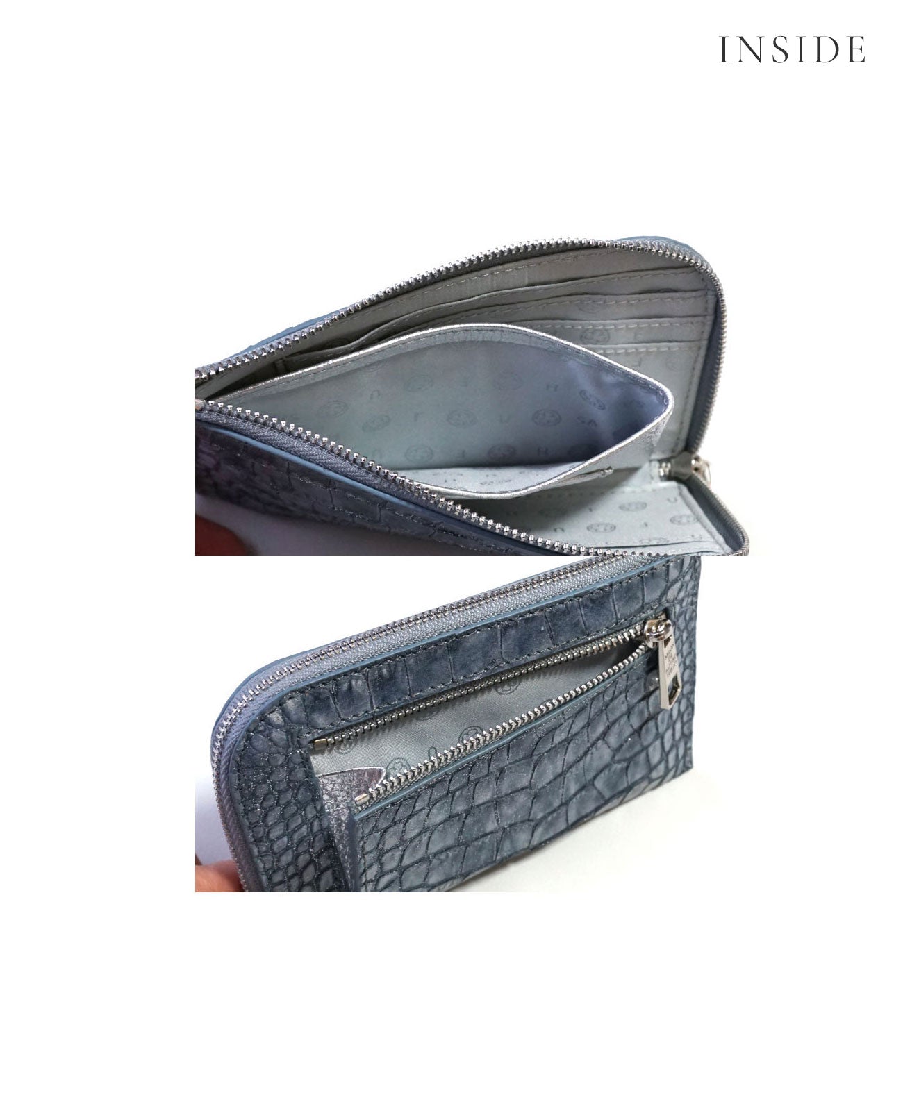 20%OFF  [OUTLET] キャリーL字ミニ財布 グリッタークロコ型押しレザー1571-gli-02