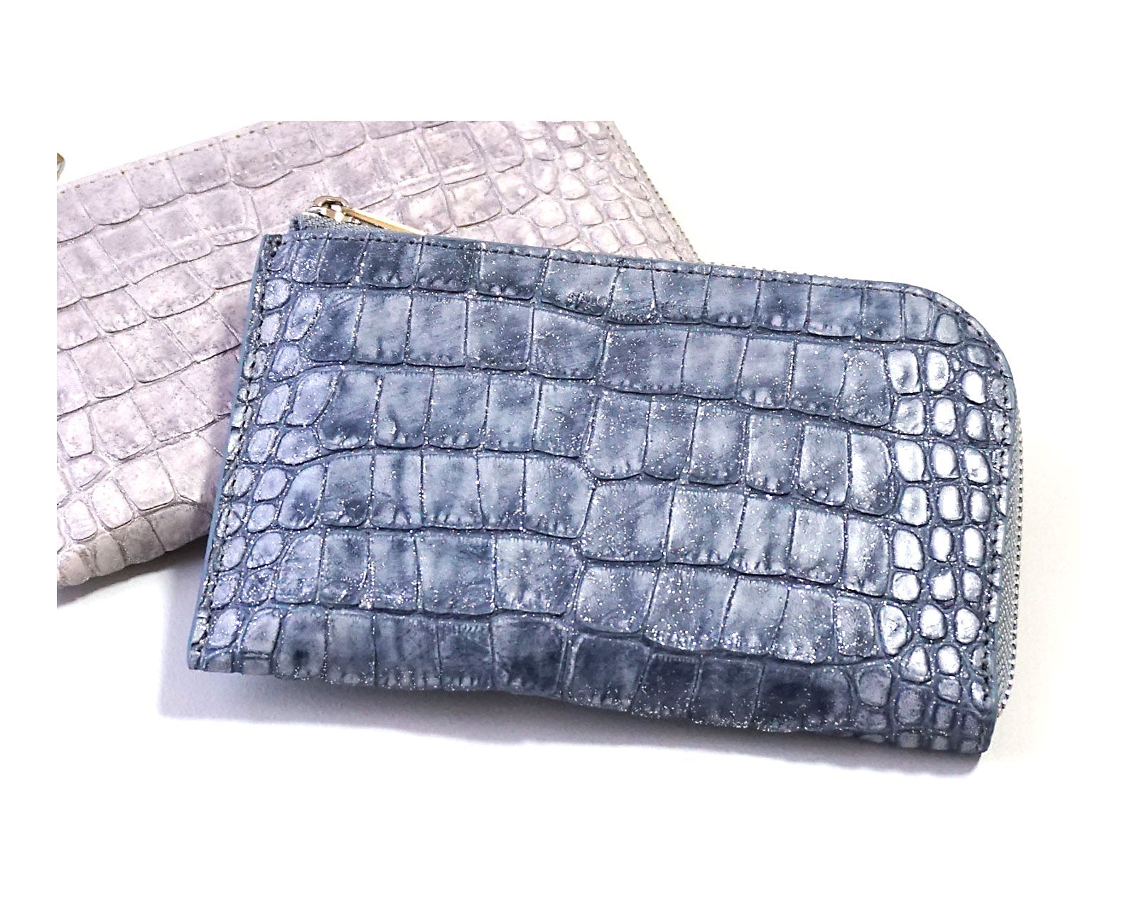20%OFF  [OUTLET] キャリーL字ミニ財布 グリッタークロコ型押しレザー1571-gli-02