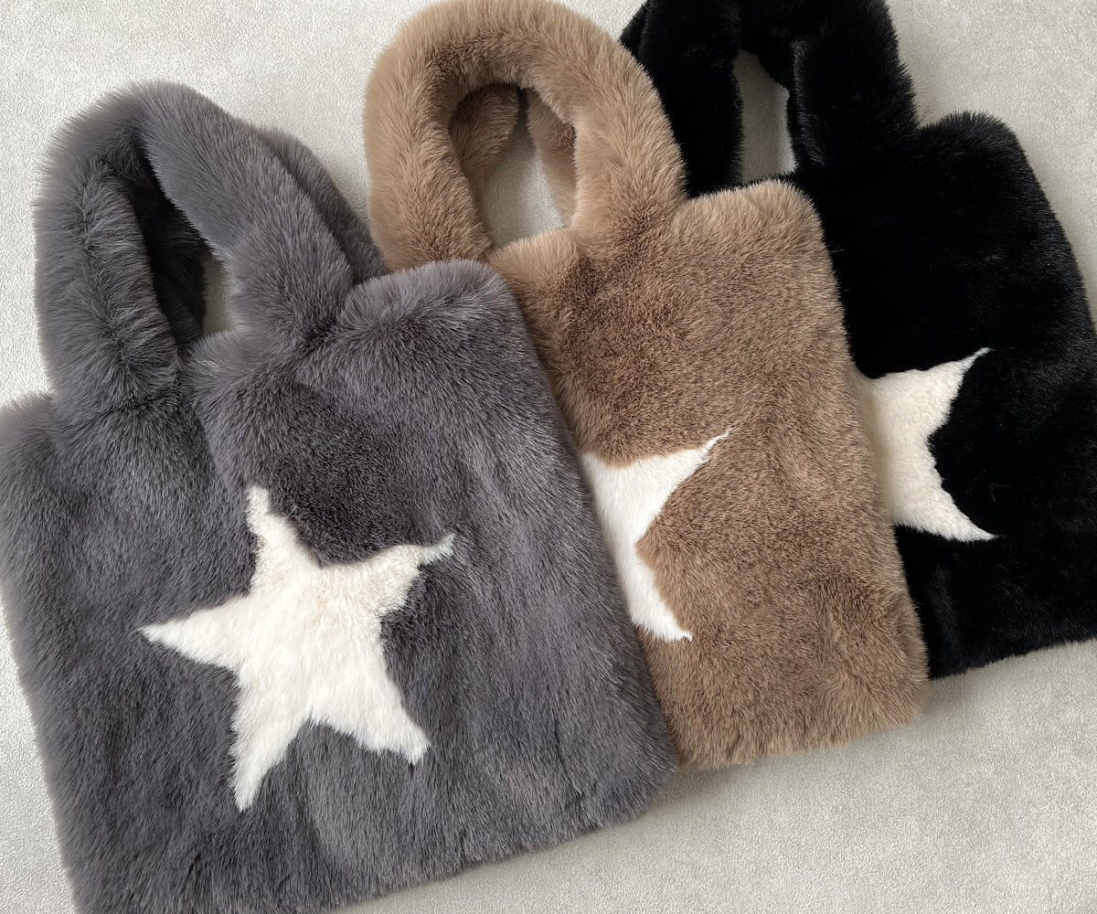 ふんわり上質エコファーに、スターの星が大人可愛い温もりを添えます