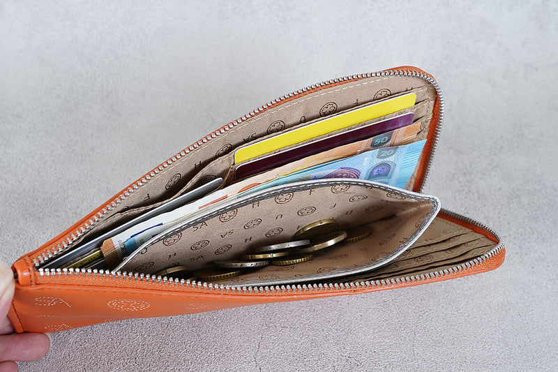 お財布を開けたらお札と、カード、コインが一望できる設計