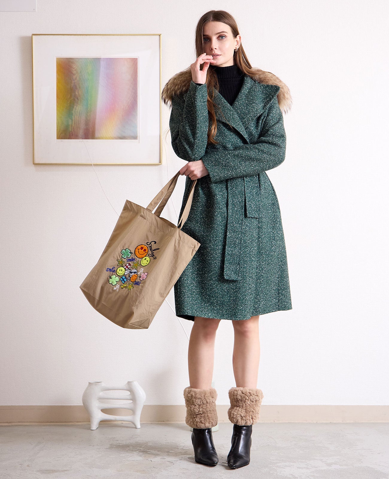 モデル着用カラー：ベージュ