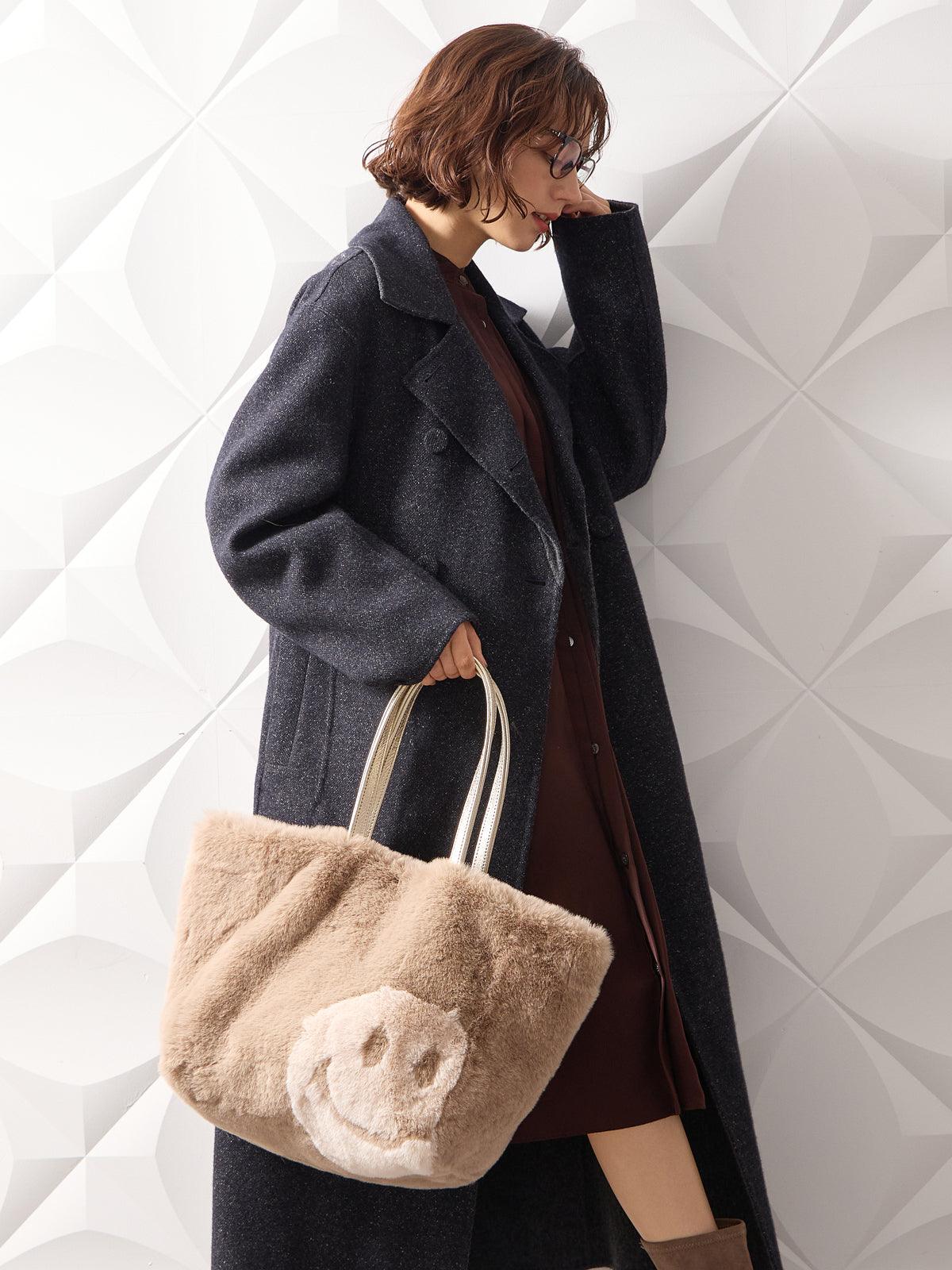 モデル着用カラー：ミルクティ×ゴールド	