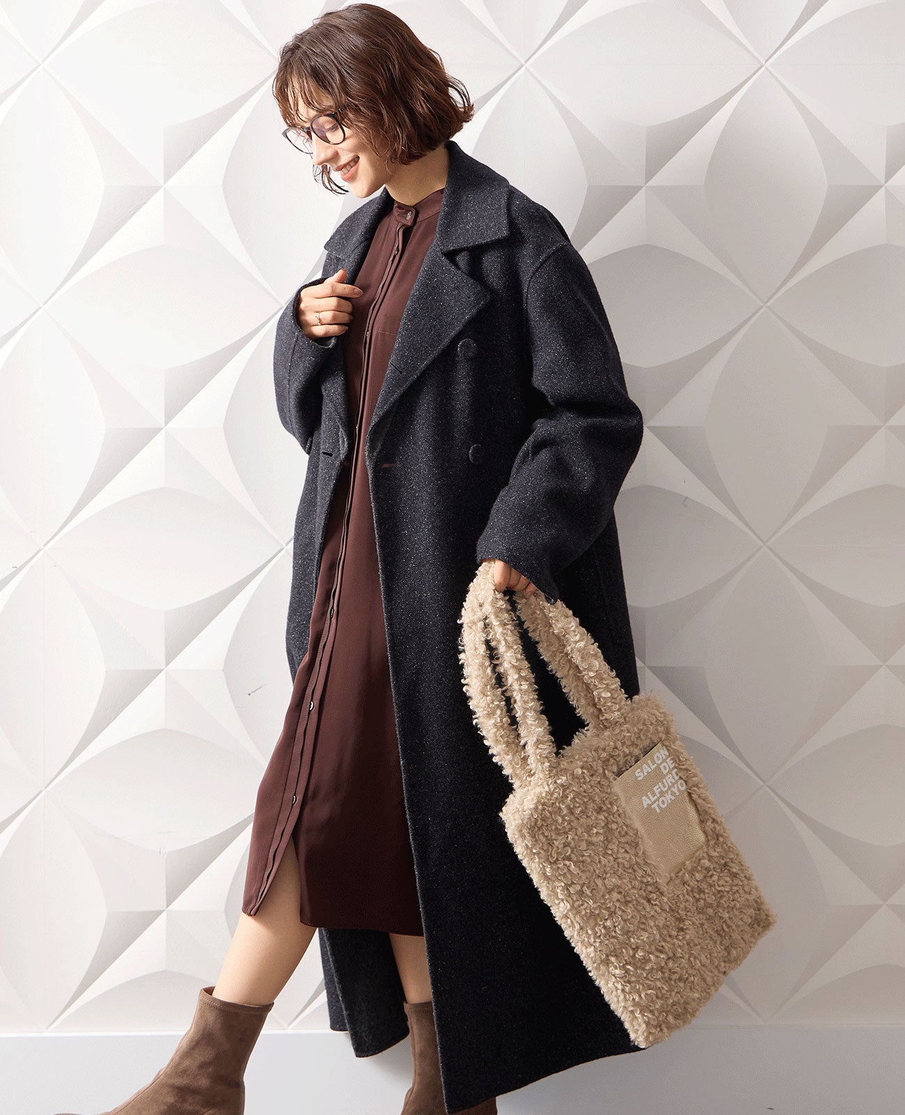 モデル着用カラー：ベージュ