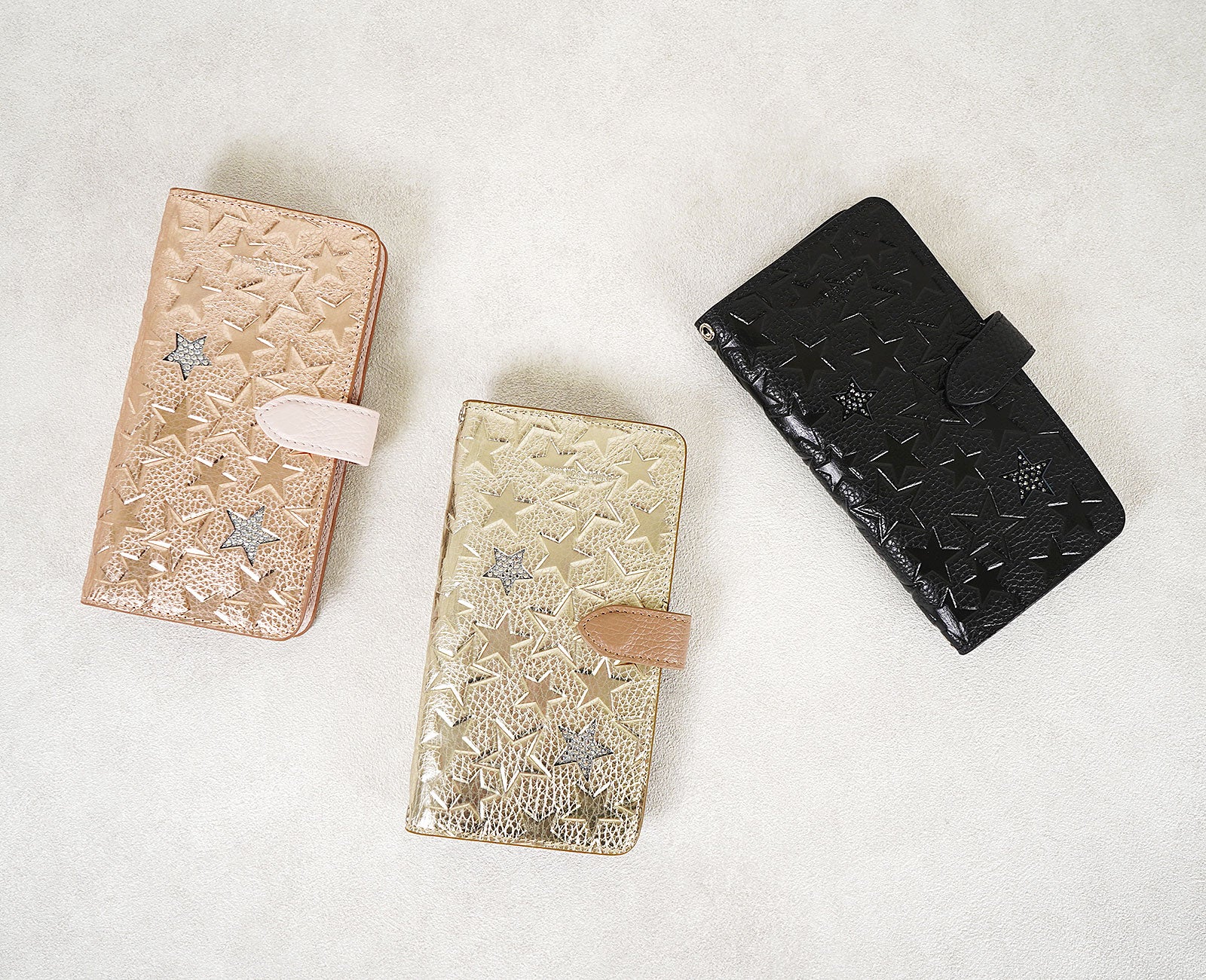 クリスタル付スター多機種対応 スマホケース 1987