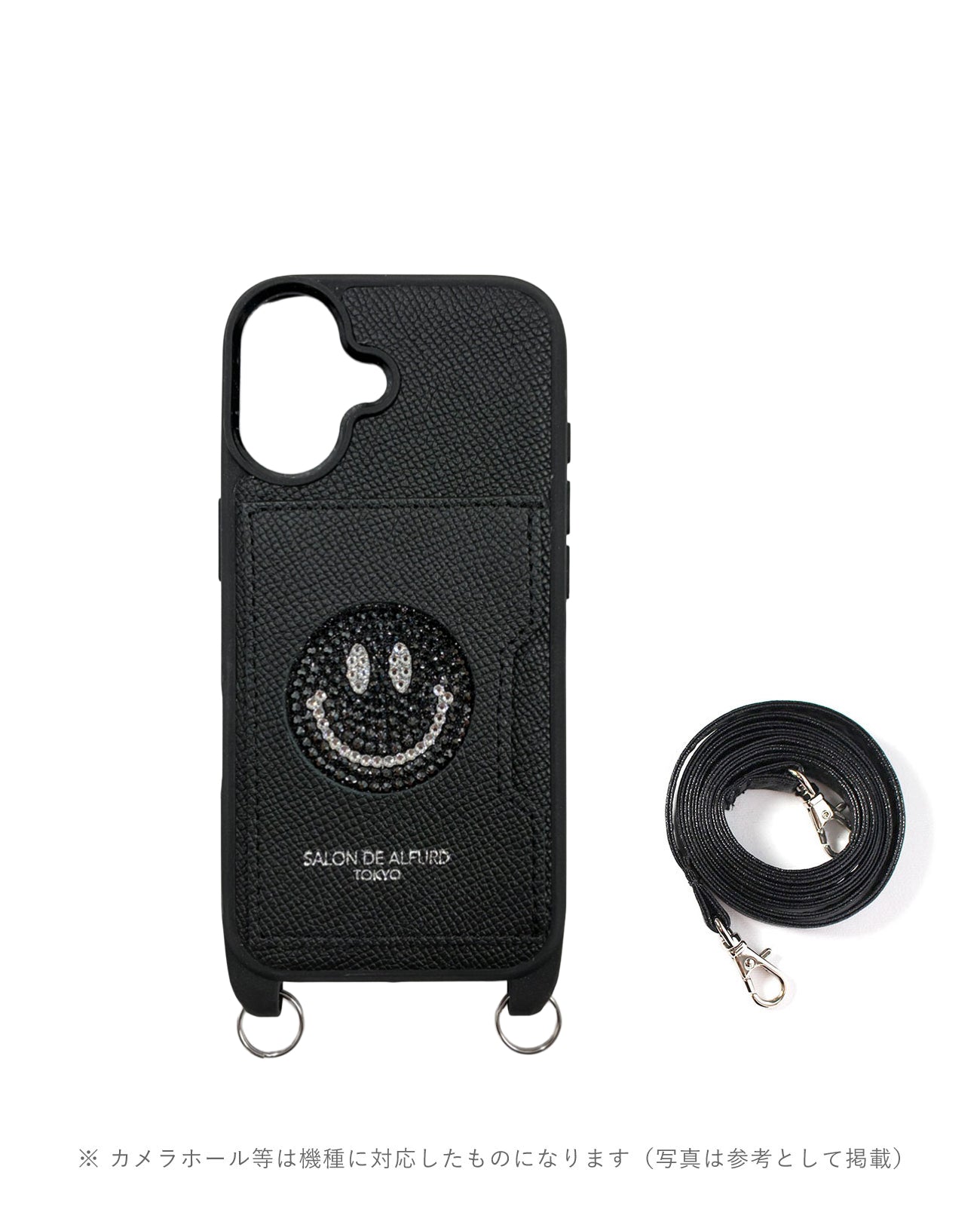ラウンドスマイルポケット スマホカバー グレインドカーフスキン