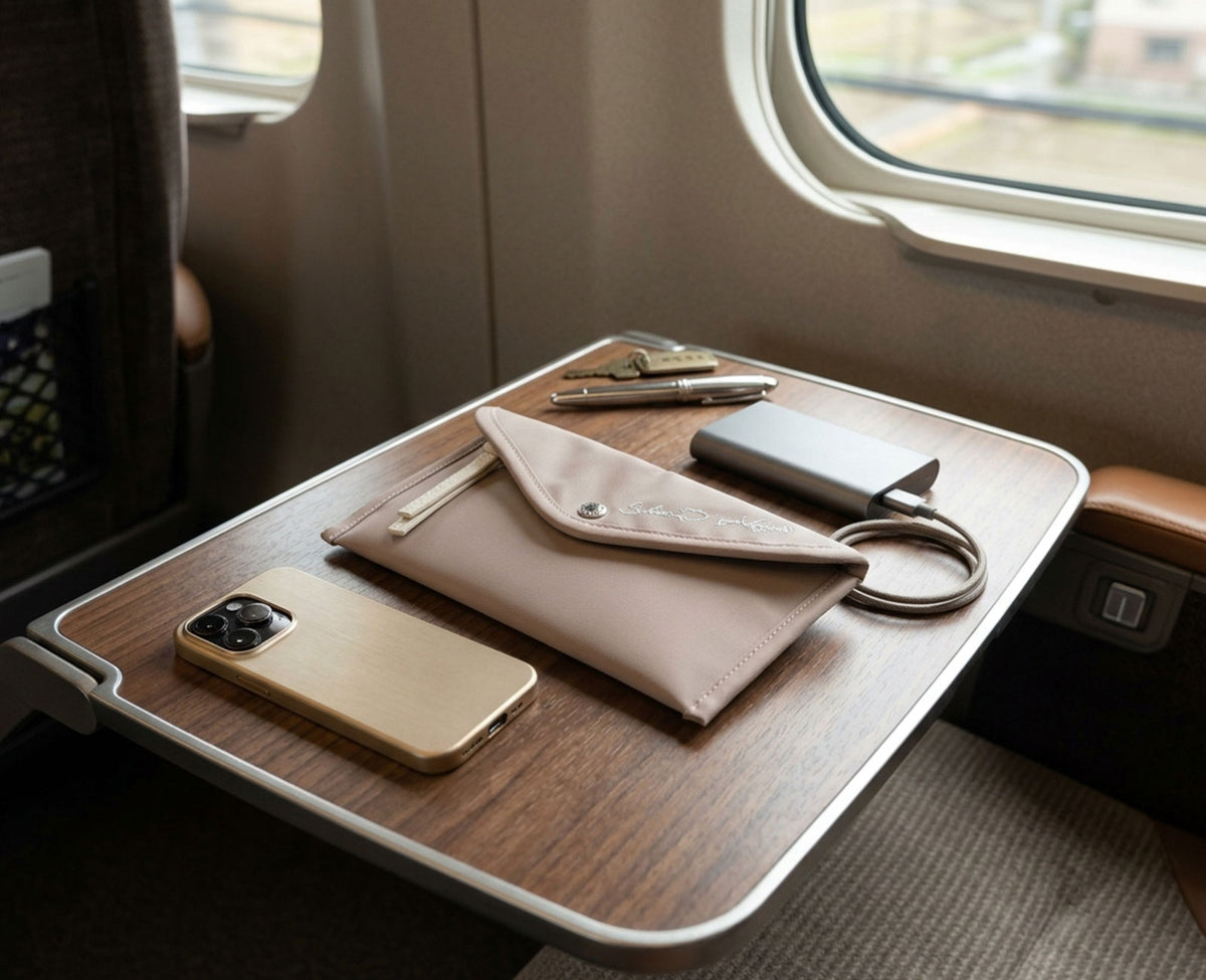 旅行や出張、毎日の通勤に欠かせないモバイルバッテリー。移動中の「もしも」にも目を向けて、耐火素材を使用したポーチです。