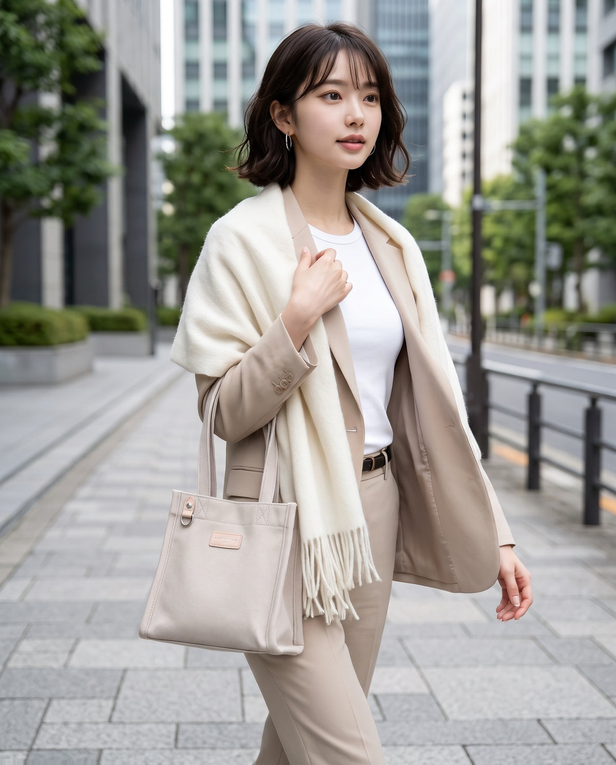 モデル着用カラー：グレージュ×ペールピンク ※画像はイメージです。（AI画像を含む）