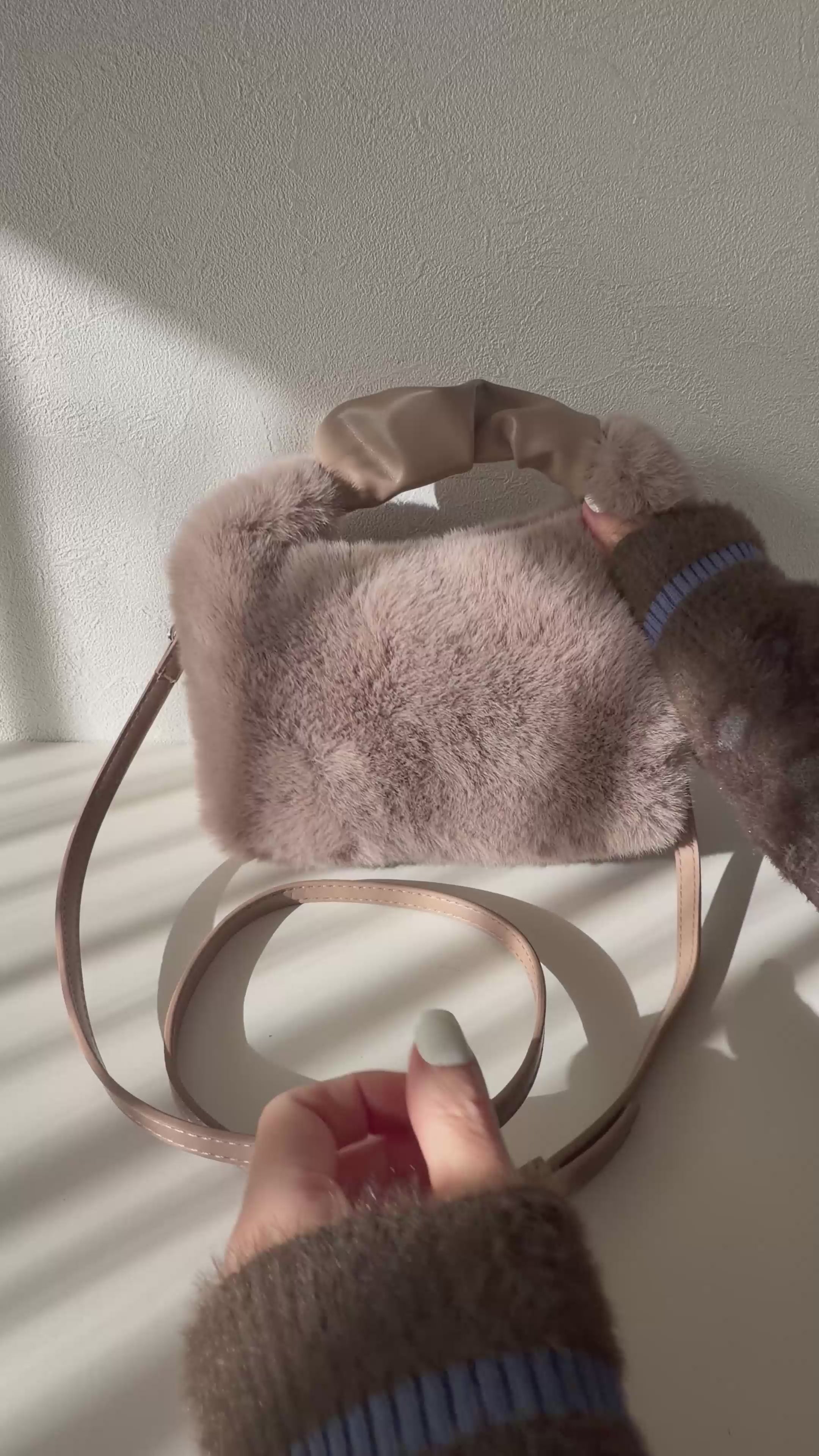 2WAY エコファー ZIP付 ショルダーバッグ 1850