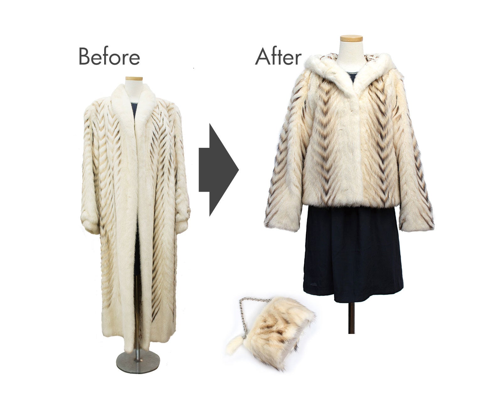 和装　毛皮コート　リメイク用 4. 毛皮 コート アウター MINK ミンク リアルファー ブラウン 茶
