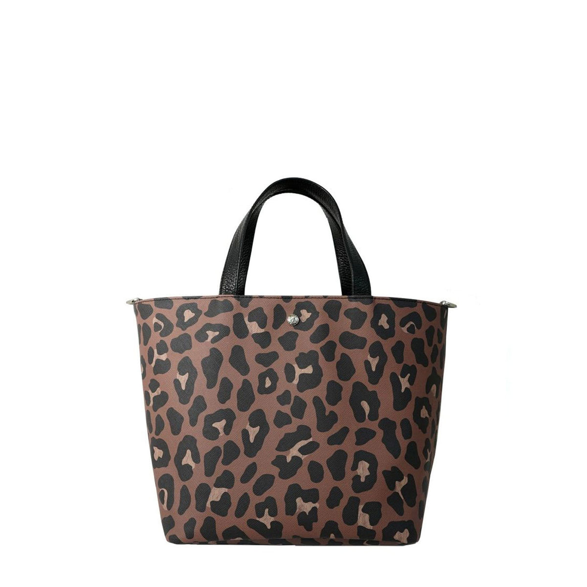 サックドプロムナード レオパード柄 ヴィーガンレザー トートバッグ S 