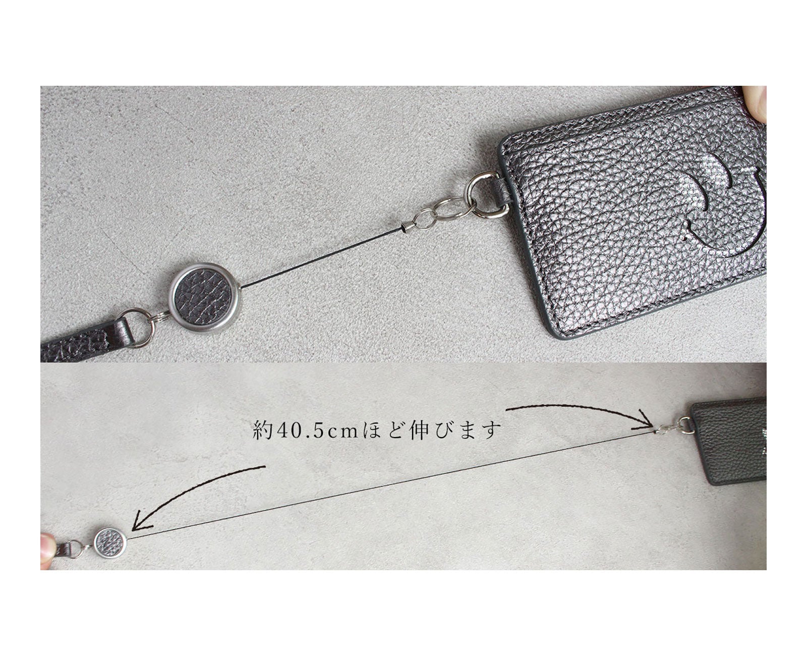 10%off [OUTLET]  スマイル リール付きパスケース 1658-02