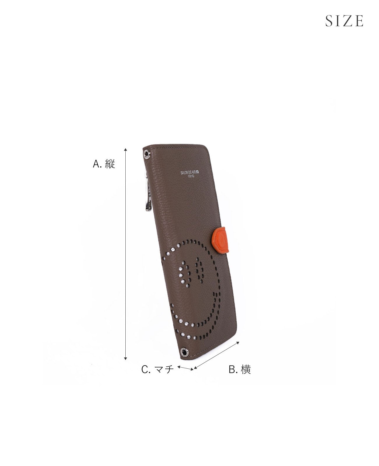 スマイル パンチング 多機種対応 手帳型スマホケース スペインカーフVer. 1665-sc