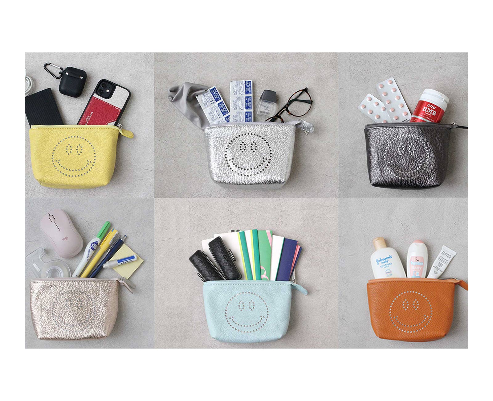 10%OFF [OUTLET]  スマイル パンチングポーチ 1679-02